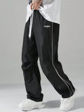 Contrast Trim Casual Trousers Pants