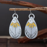 Vintage Boho Pearl Teardrop Earrings