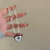 Elegant Vintage Heart Flower Choker Necklace