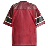 Mesh Embroidered Patchwork Jersey Polyester T-Shirt