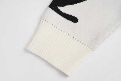 Cozy Oversized Japanese Cartoon Knit Sweater