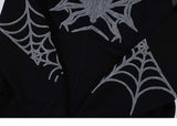Y2K Spider Embroidery Zip-Up Hoodie