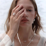 Geometric Opal Irregular Matte Ring