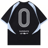 Breathable Graphic Print Racing Sports Cotton T-Shirt
