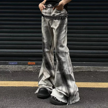Colorful Gradient Flared Denim Jeans