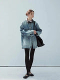 Retro Loose French Splicing Denim Jacket