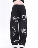 Graffiti-Style Wide-Leg Sweatpants