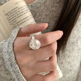 Matte Silver Open Finger Ring