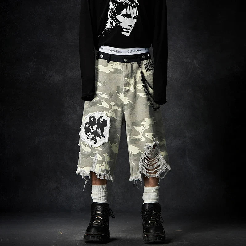 Durable Summer Personalized Broken Hole Jorts
