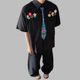 Vintage American Grid Pattern Embroidered Shirt