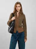 Plush Vintage Wool Knit Zip Cardigan