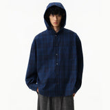 Streetwear Cozy Soft Oversize Plaid Hooded Shirt