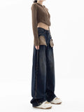 Vintage Patchwork High Waist Wide Leg Jeans