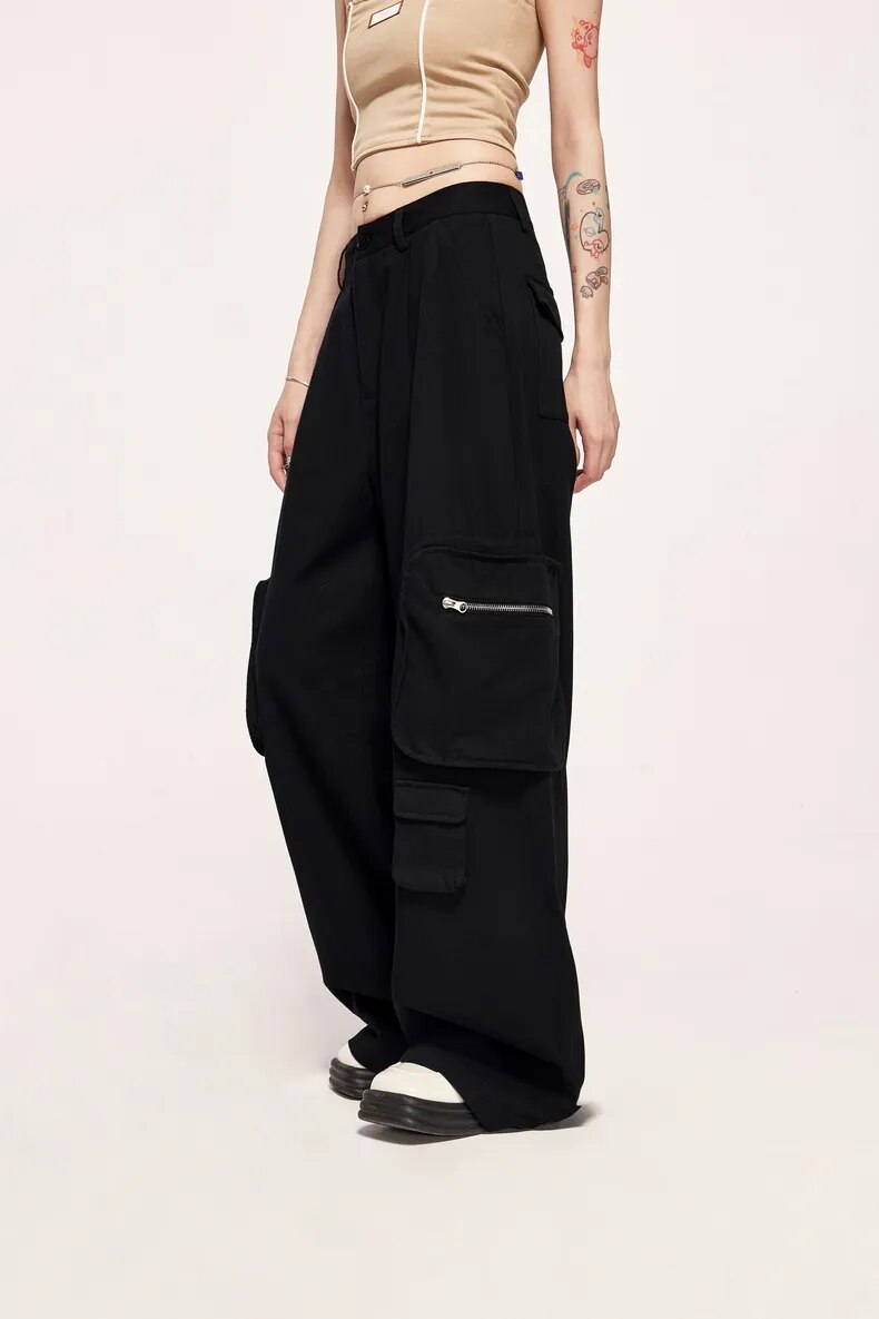 Multi Pockets Wide Leg Cargo Pants
