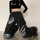 Black Streetwear Loose Wide Leg Jeans