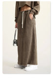Women's Washed Loose Slit Long Skirt