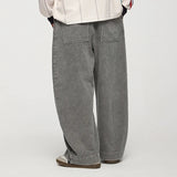 Model wearing the gray Wide-Leg Washed Vintage Pants 