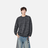 Textured Knit Crew Neck Long Sleeve Sweatshirt