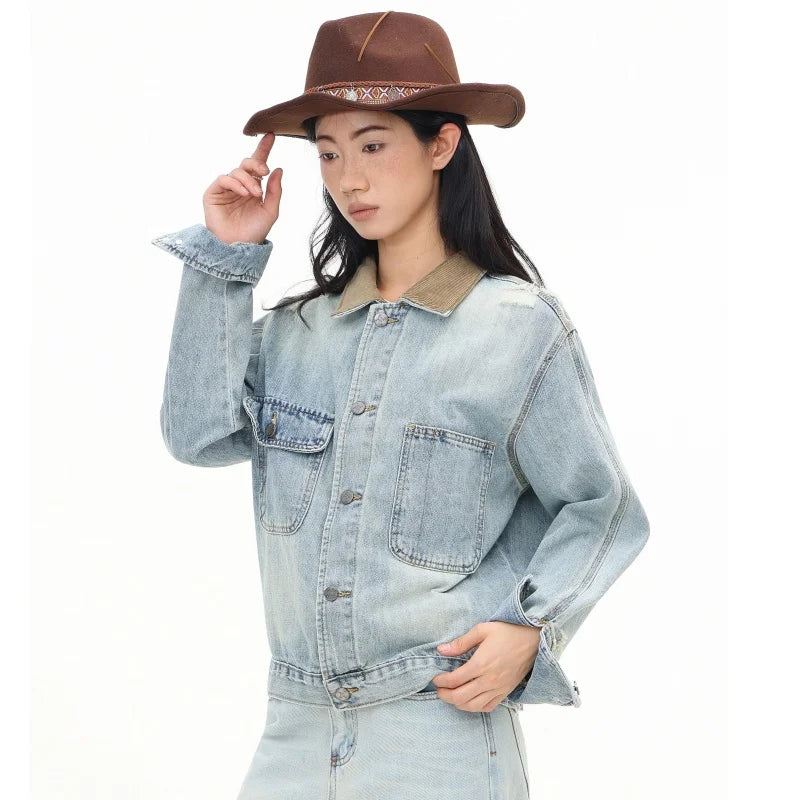 Y2K Streetwear High Quality Blue Denim Jacket