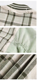 Trendy Embroidered Patchwork Plaid Varsity Jacket