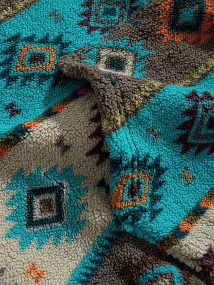 Cozy Warm Printed Half Zip Sweatshirt