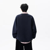 Solid Color Minimalist Round Neck Sweatshirt
