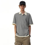 Classic Comfort Splicing Short Sleeve Polo Shirt