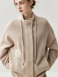 Lightweight Mock Neck Thick Zipper Cardigan