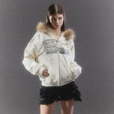 Vintage Grunge Aesthetic Fur Coat Jacket