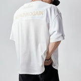 Sporty American Style Print Jersey Mesh T-Shirt