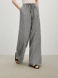 Versatile Loose Drape Striped Pants
