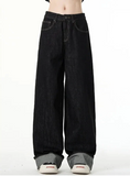 Vintage Black Gothic Oversize Hip Hop High Jeans