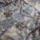 Abstract Chain Detail Denim Jacket