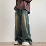 Vintage Distressed Blue Wide Leg Jeans