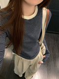 Vibrant Striped Long Sleeve Round T-shirt