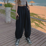Women American Style Loose Wide Leg Sweatpants