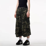 Camouflage Wide Leg Denim Jorts