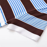 Durable Striped Knitted Short Sleeve Cardigan