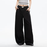 Curved Knife Trendy Solid Color Pants