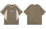 Retro Embroidered Suede Patchwork Racing T-Shirt