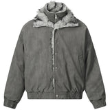 Streetwear Winter Vintage Fur Thicken Parkas Jacket