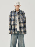 Men's Cool Vintage Autumn Tie Dye Plaid Shirt