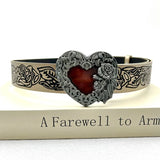 Red Metal Heart Buckle Gothic Belt