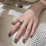 Elegant Crystal Beaded Elastic Rope Ring