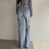 Stylish High Waist Ripped Denim Jeans