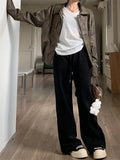 Streetwear Vintage High Waist Casual Lace-Up Sweatpants
