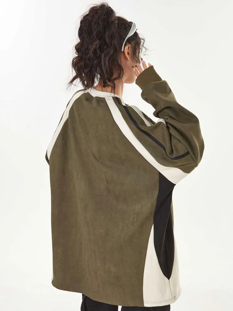 Retro Embroidery Patchwork Sweatshirt