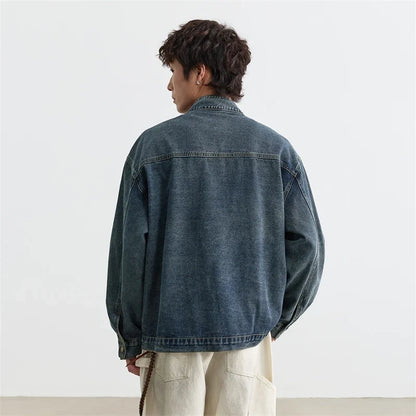 Stylish Washed Zipper Hip Hop Denim Jacket