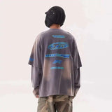 Vintage Distressed Washed Graphic Print T-Shirt