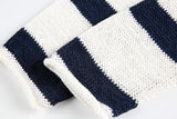 Y2K Plush Striped Lace Up Knitted Sweater